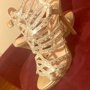 Rose gold prom heels worn for one night only
